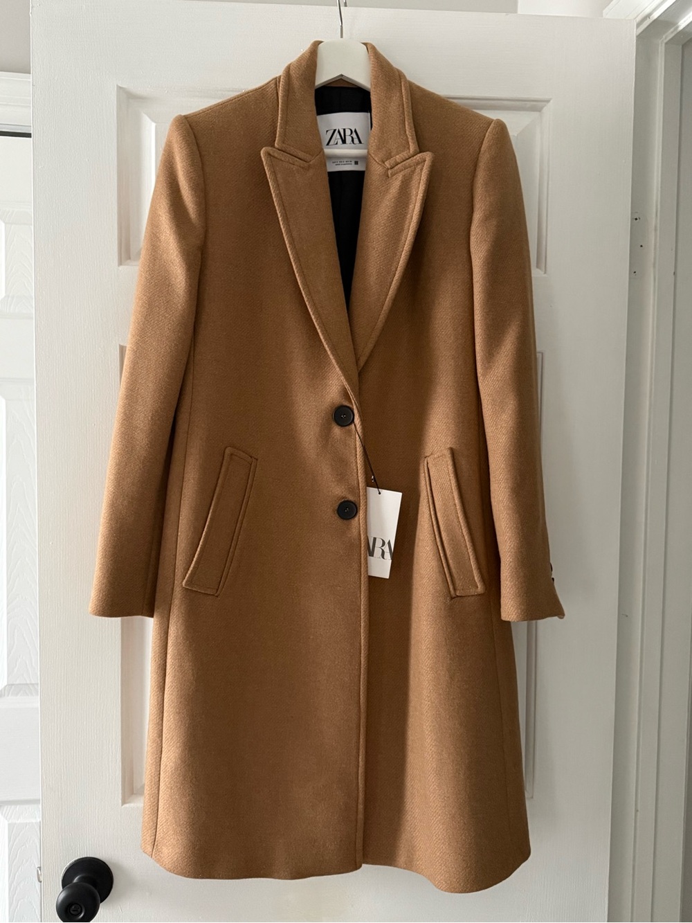 ZARA Camel Single-Breasted Tailored Trench Coat - Picture 1 of 3